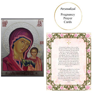 Theotokos und Christus-Kind Schwangerschafts-Gebet Platzkarte