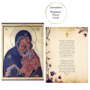 Theotokos und Christus-Kind Schwangerschaftsgebetk Platzkarte