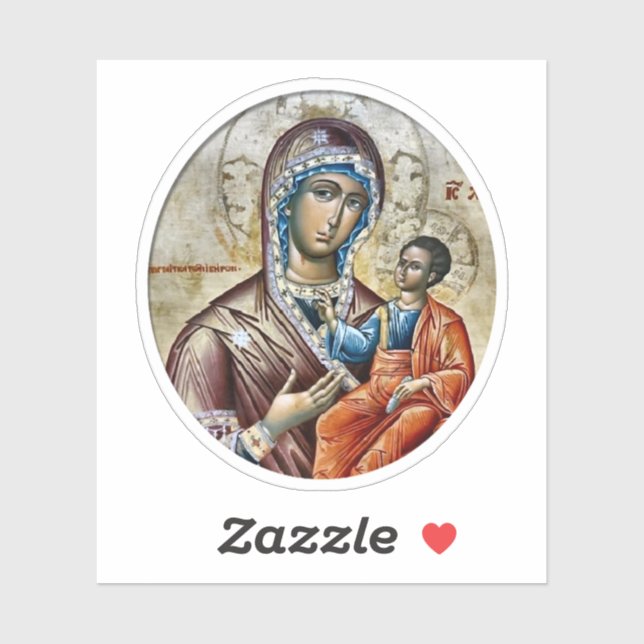 Theotokos und das christlich-orthodoxe Symbol Aufkleber (Blatt)
