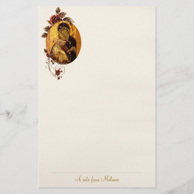 Theotokos von Wladimir Orthodox Christliche Angewo Briefpapier (Vorderseite)
