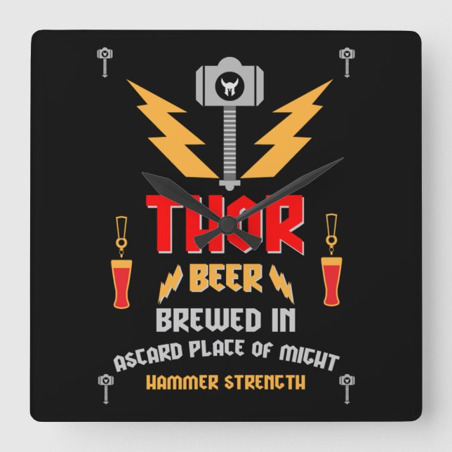 Ther Beer Germanic Paganism Quadratische Wanduhr (Vorderseite)