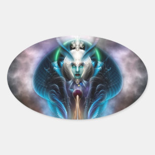 Thera The Ethereal Queen Ovaler Aufkleber