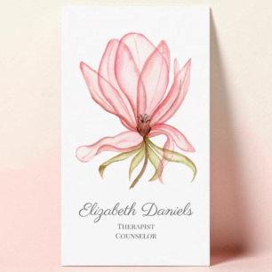 Therapeut Berater Pinke Magnolie Visitenkarte