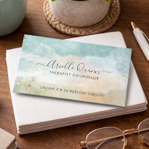 Therapeut Berater Ruhige Abstrakte Wasserfarbe Visitenkarte