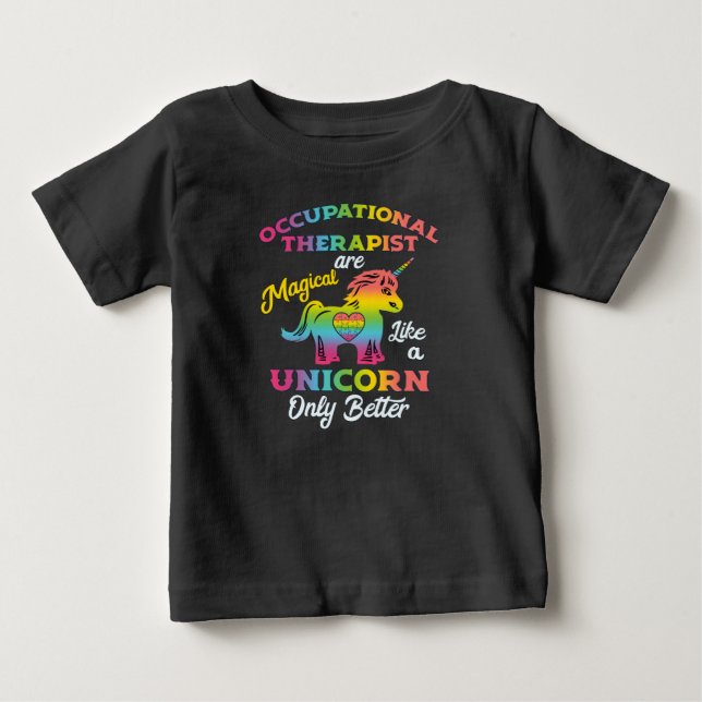 Therapeut des Beschäftigungstherapie-Einhorn-OT Baby T-shirt (Vorderseite)