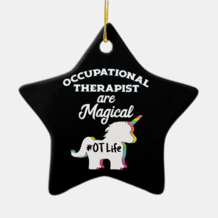 Therapeut des Beschäftigungstherapie-Einhorn-OT Keramik Ornament