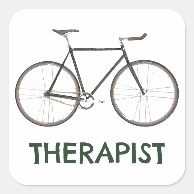 Therapeut Fahrrad Quadratischer Aufkleber (Vorderseite)