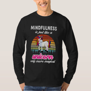 Therapeut für Achtsamkeit Unicorn Vintag Sunset T-Shirt