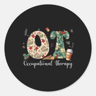 Therapeut für Arbeitstherapie Weihnachten bis Ota  Runder Aufkleber