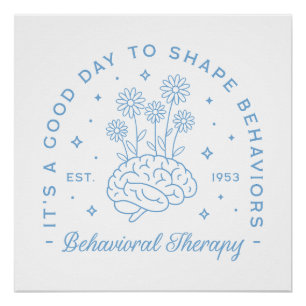 Therapeut für Verhaltenstherapie blaue Ästhetik Poster