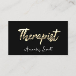 Therapeut Goldenes ScriptQR-Logo Schwarz-weiß Visitenkarte