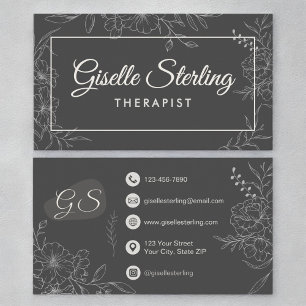 Therapeut:in psychische Gesundheit Floral Botanisc Visitenkarte
