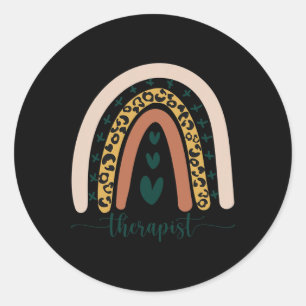 Therapeut Mental Health Awareness Rainbo Runder Aufkleber