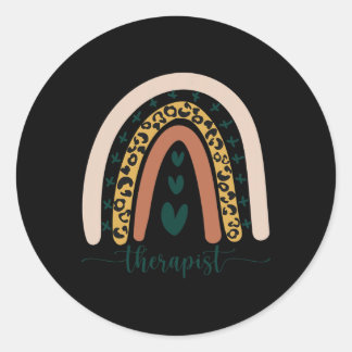 Therapeut Mental Health Awareness Rainbo Runder Aufkleber