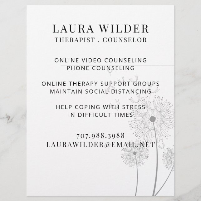 Therapeut online oder per Flyer (Vorne)