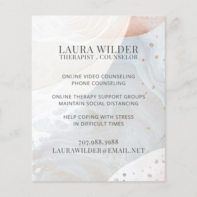 Therapeut online oder per Flyer (Vorne)