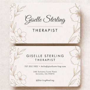 Therapeut Psychologe Floral Visitenkarte