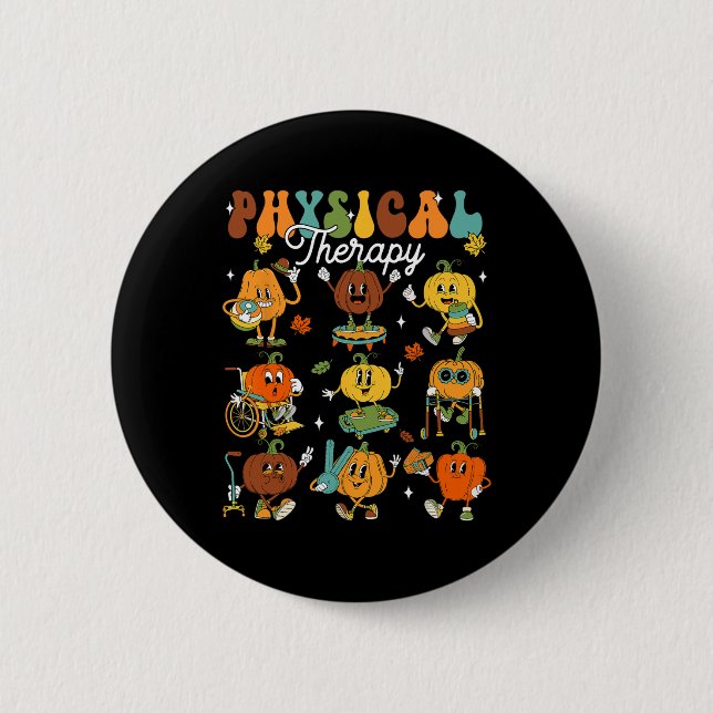 Therapeut Pumpkin Herbst Thanksgi Button (Vorderseite)