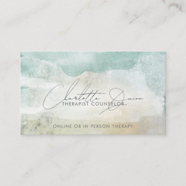 Therapeut Serene Abstrakt handschriftlich Visitenkarte (Vorderseite)