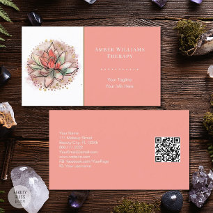 Therapeut Spa Sukkulente Yoga Heilung QR Code Visitenkarte