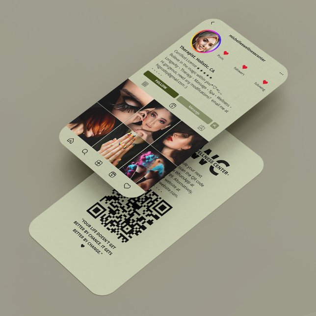 Therapeutin Massage Wellness-Center Wellness Sage  Visitenkarte (Therapist Massage Spa Wellness Sage Modern IG Business Card
)
