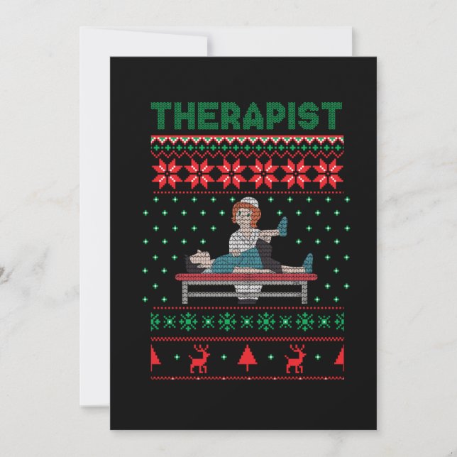 Therapeutin Therapie Ugly Weihnachts Sweater Gesch Einladung (Vorderseite)