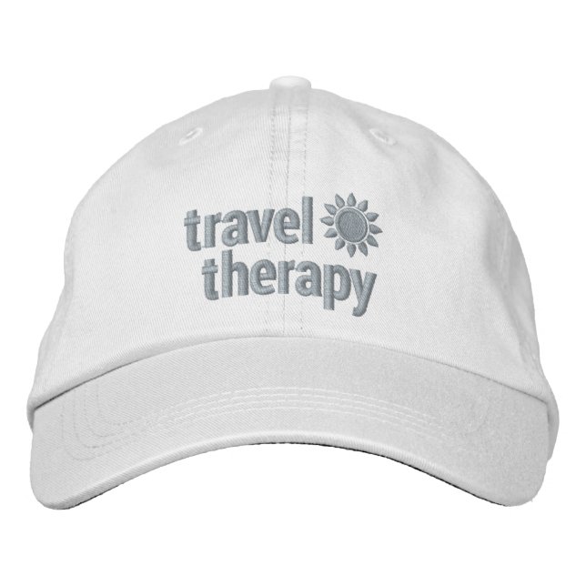 Thérapie de Voyage Brodé Casquette Blanc & Mint Ve (Devant)