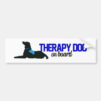 (Therapie-) Hund an Bord des Blaus Autoaufkleber