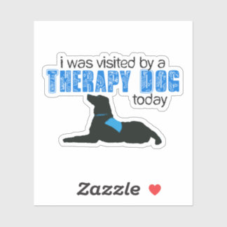 Therapie Hund Besuch Silhouette Aufkleber