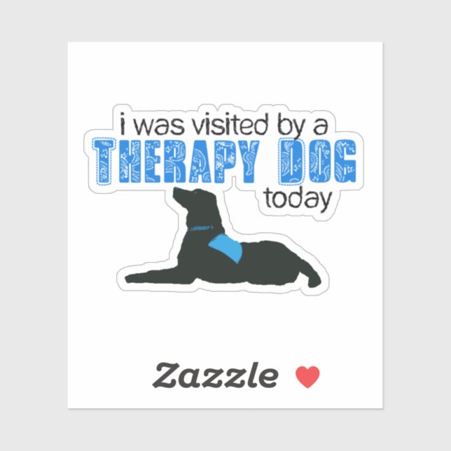 Therapie Hund Besuch Silhouette Aufkleber (Blatt)