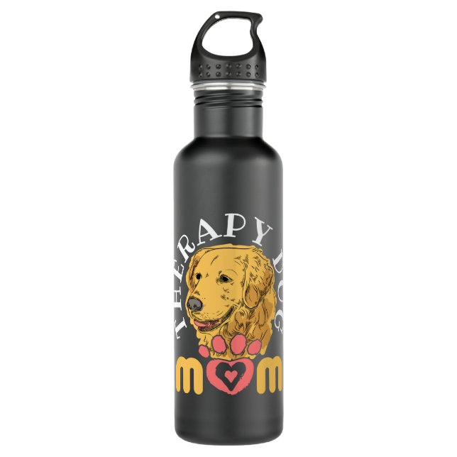 Therapie Hunde Mama Edelstahlflasche (Vorderseite)