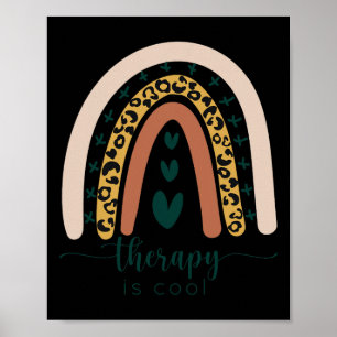 Therapie ist cool Mental Health Awareness Regenbog Poster