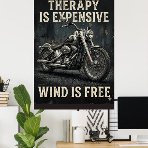 Therapie ist teuer Wind ist kostenlos Lustiges Mot Poster
