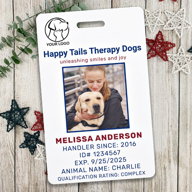 Thérapie personnalisée Chien Animal Photo ID Badge (Créateur téléchargé)