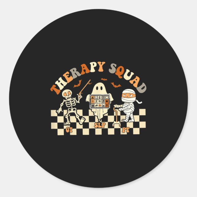 Therapie Squad Slp Ot PT Ghost Halloween Krankenko Runder Aufkleber (Vorderseite)