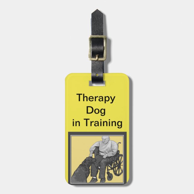 Therapiehund in der Ausbildungsplatzform Gepäckanhänger (Vorderseite vertikal)