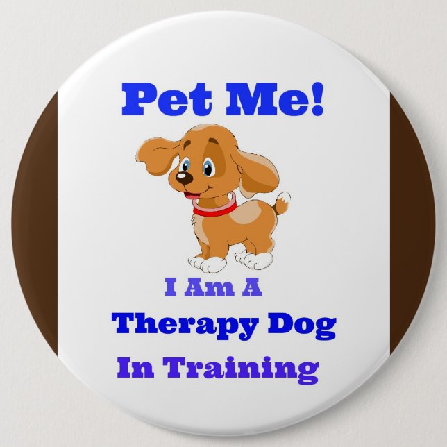 Therapiehund in Trainingstaste Button (Vorderseite)