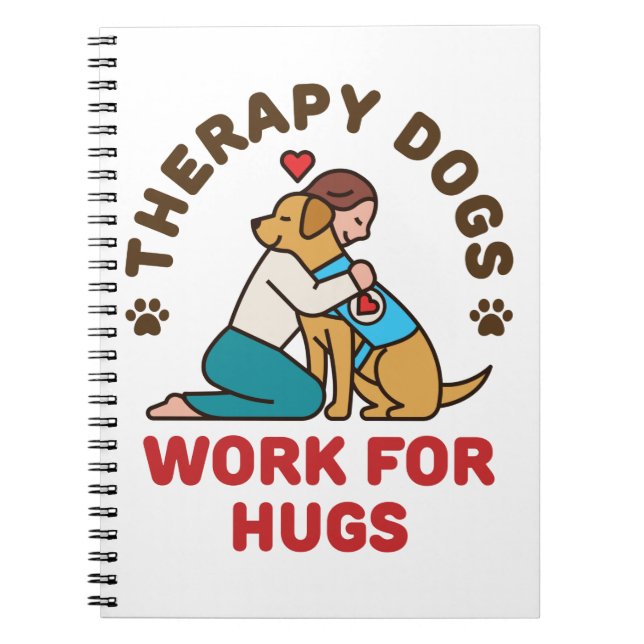 Therapiehunde arbeiten für das Hugs Owner Handler  Notizblock (Vorderseite)