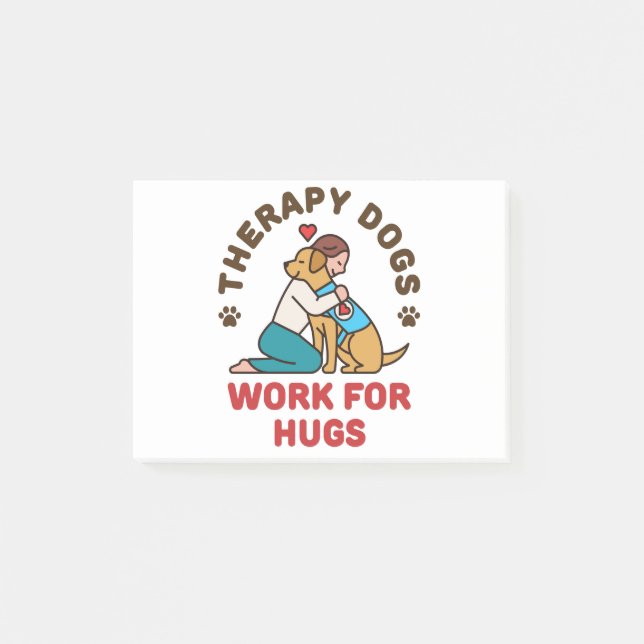 Therapiehunde arbeiten für das Hugs Owner Handler  Post-it Klebezettel (Vorderseite)