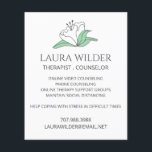 Therapist Counselor Online Or By Phone Flyer<br><div class="desc">A flyer for a therapist or counselor specializing in therapy during social distancing. Lovely Serene White Flower Logo. Promote your new social distancing therapy services online or by phone the during covid crisis. Many are pivoting theirs businesses Services to meet the needs of this crisis. Keep your business going with...</div>