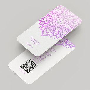 Therapist Mandala White Lila Lotus Elegant Visitenkarte
