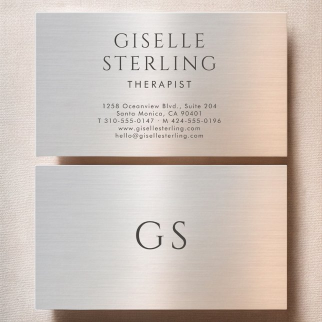Therapist Psychologist Metallic Visitenkarte (Von Creator hochgeladen)