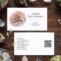 Therapist Spa Succulent Yoga Healing Wellness QR