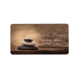 Therapist Zen Stones Brown Adressaufkleber