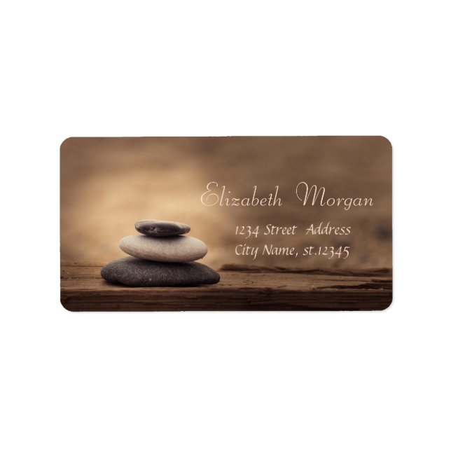 Therapist Zen Stones Brown Adressaufkleber (Vorne)