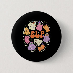 Therapy Speech Language Pathologist Halloween Button