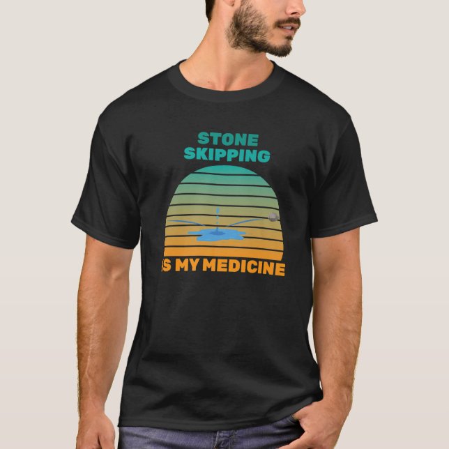 Therapy - Stone Skipping Is My Medicine - Hobby - T-Shirt (Vorderseite)