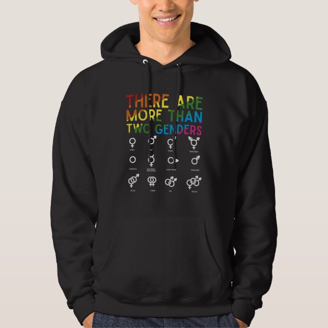 There Are More Than 2 Genders Rainbow  LGBT Pride Hoodie (Vorderseite)
