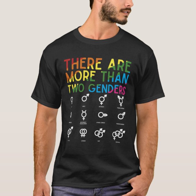 There Are More Than 2 Genders Rainbow  LGBT Pride T-Shirt (Vorderseite)