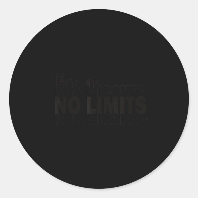 There Are No Limits Mindset Motivation Black  Runder Aufkleber (Vorderseite)